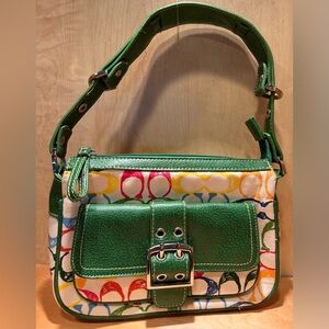 Vintage Coach Multi-Color Rainbow Handbag